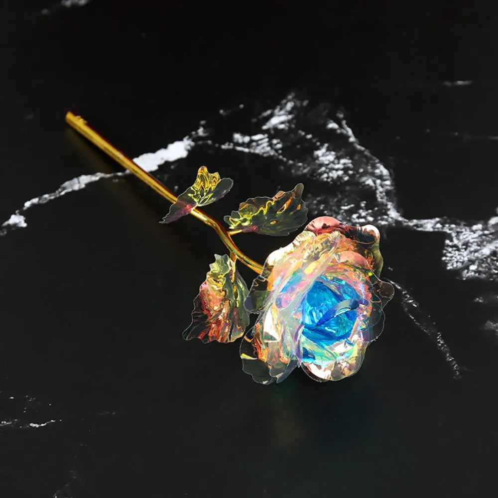1Pcs Artificial Flower Foil Rose Flower Valentine'S Day Gifts 24k Golden Plated Gold Rose Lasts Forever Love Flower for Lover