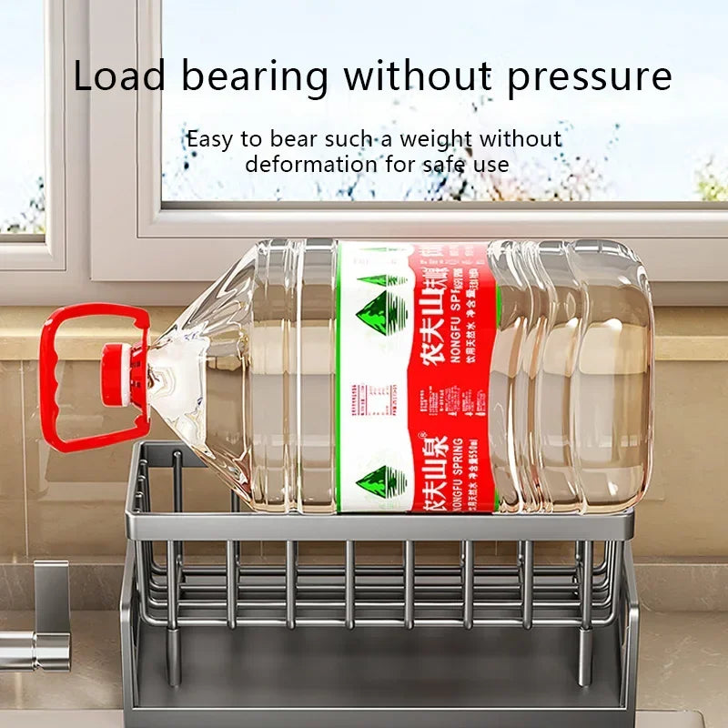 Kitchen Sponge Rack Drain Water Place Dish Soap Organize Rags Multi Functional Large Capacity Countertop and Store Items