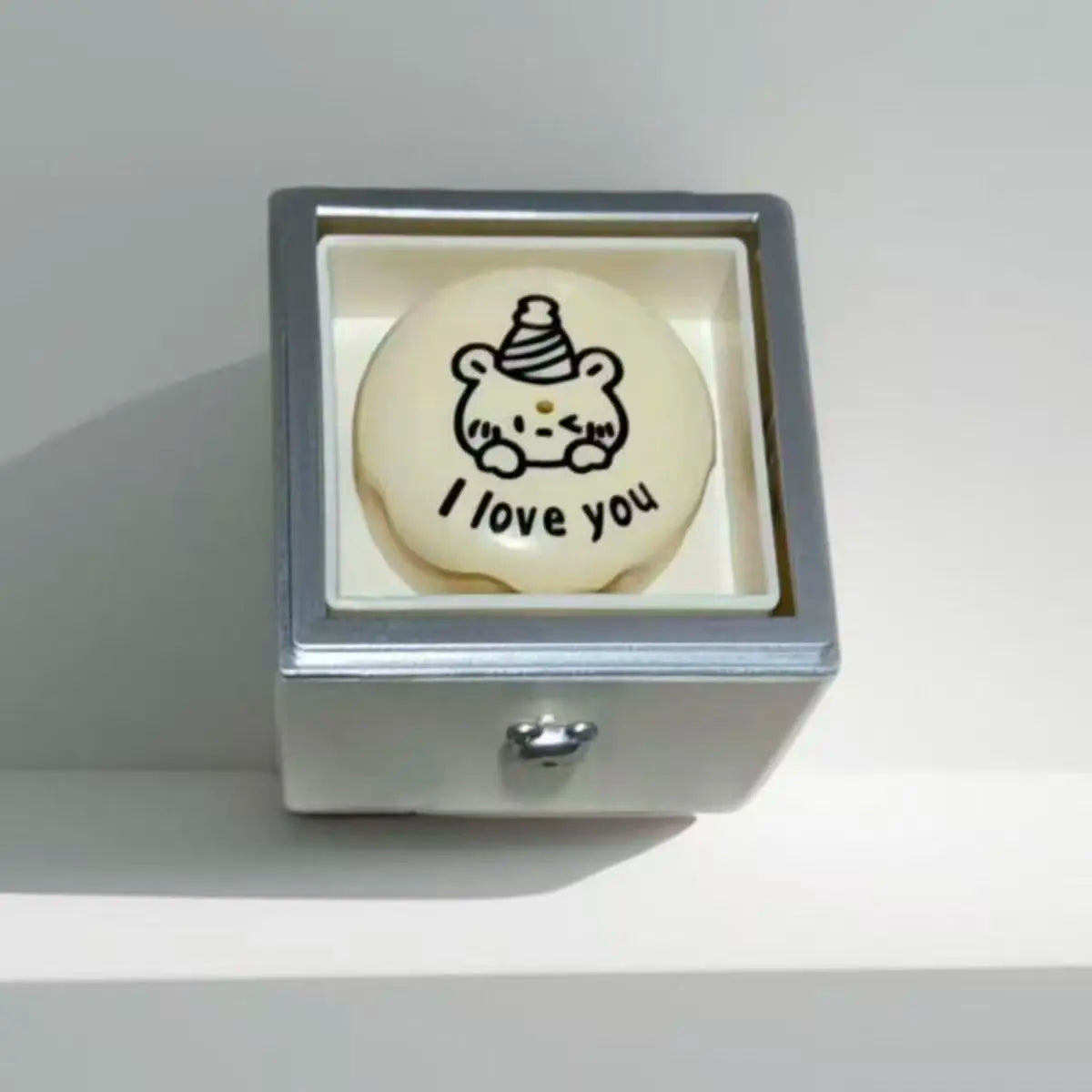 Valentine's Day Birthday Gift Packaging Surprise Box Bear Flip Ring Box Surprise Bear Cake Ring Box Candle Lighting