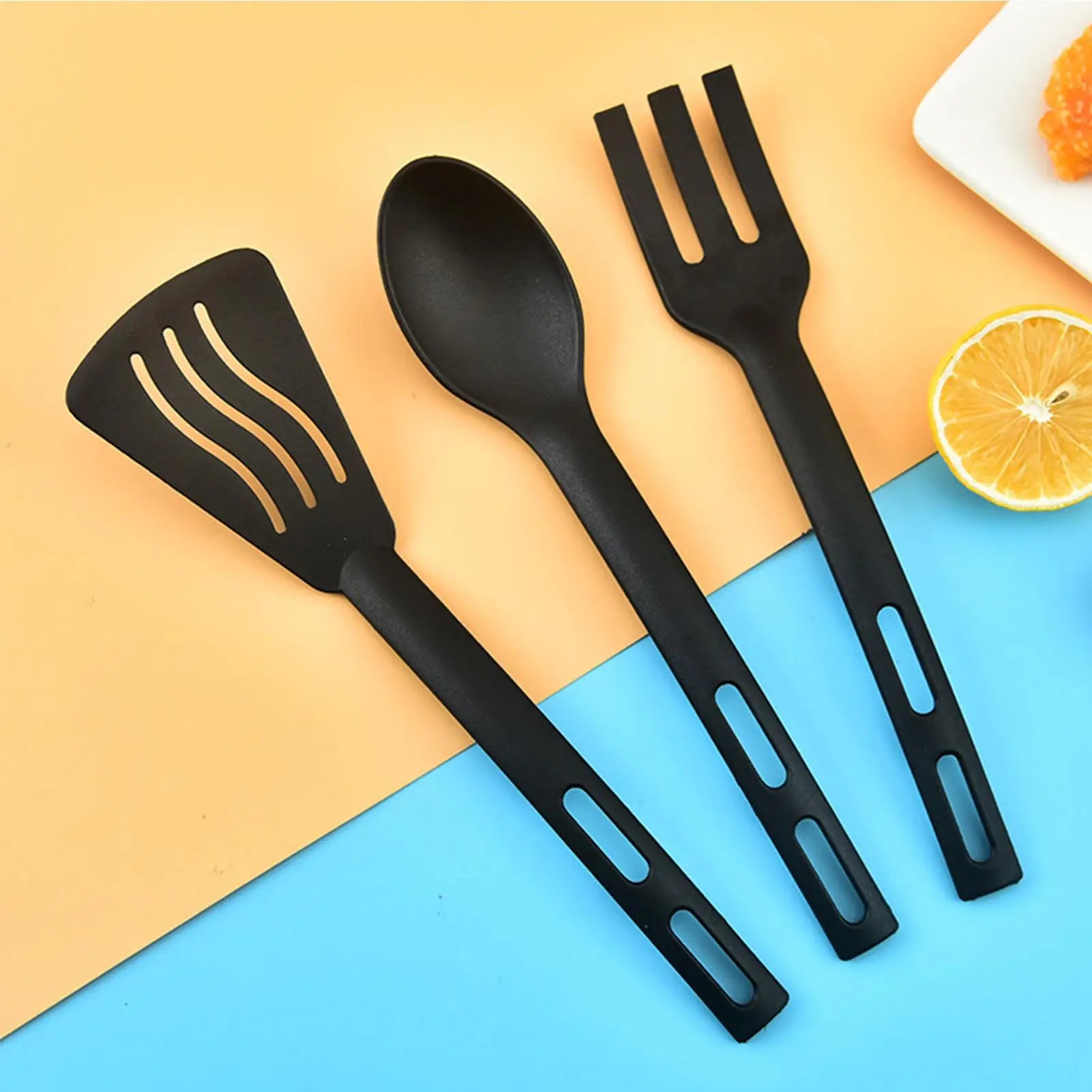 Kitchen Tool Set Nylon Kitchen Utensils Set Sturdy Cutlery Kit With Non-Stick Spatulas Comfortable Handle Cookware Accessories