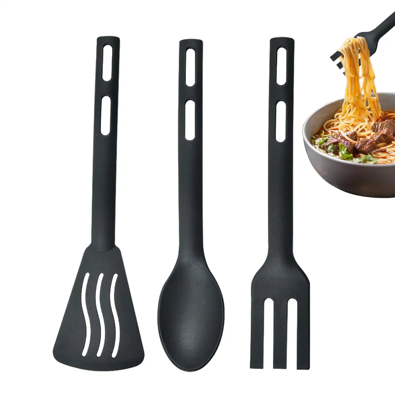 Kitchen Cooking Utensils Nylon Kitchen Utensils Set Sturdy Cutlery Kit With Non-Stick Spatulas Comfortable Handle Cookware