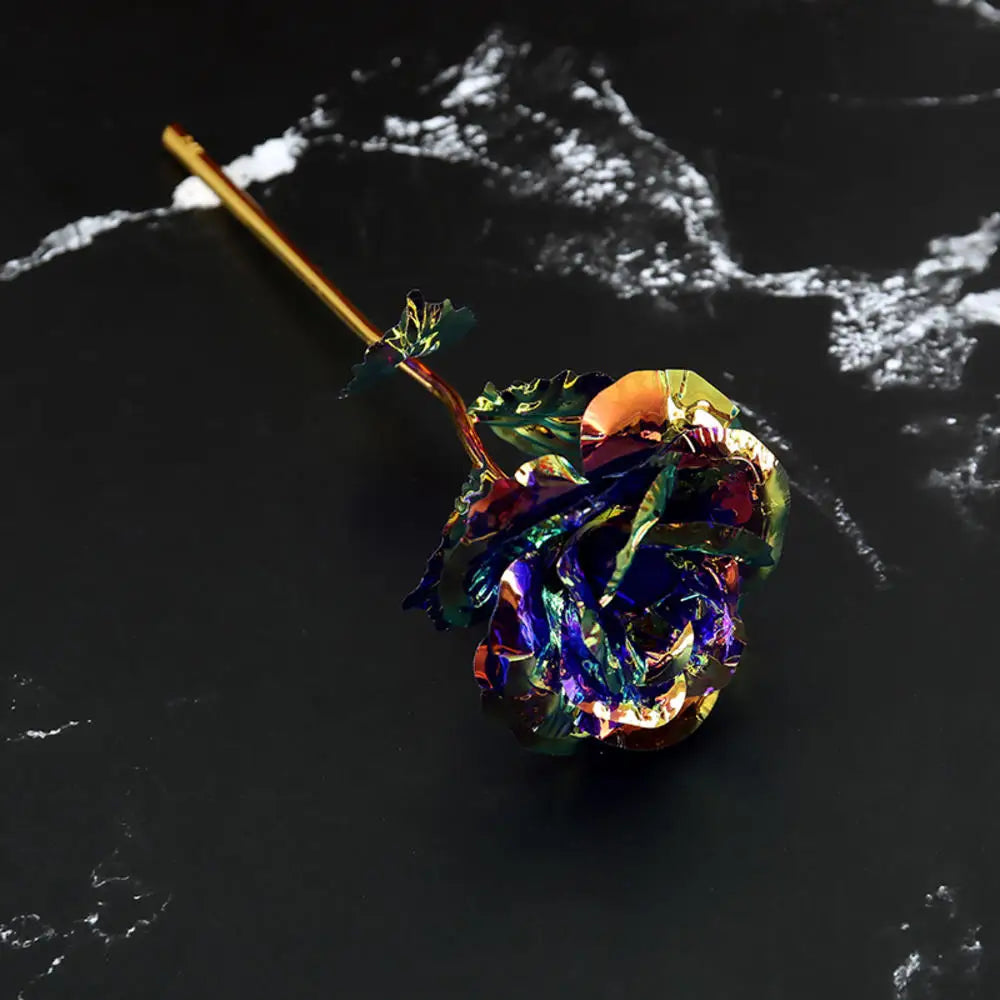 1Pcs Artificial Flower Foil Rose Flower Valentine'S Day Gifts 24k Golden Plated Gold Rose Lasts Forever Love Flower for Lover