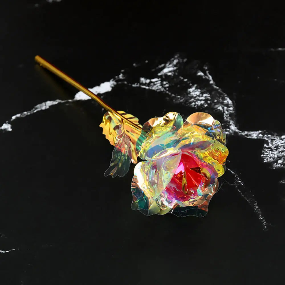 1Pcs Artificial Flower Foil Rose Flower Valentine'S Day Gifts 24k Golden Plated Gold Rose Lasts Forever Love Flower for Lover