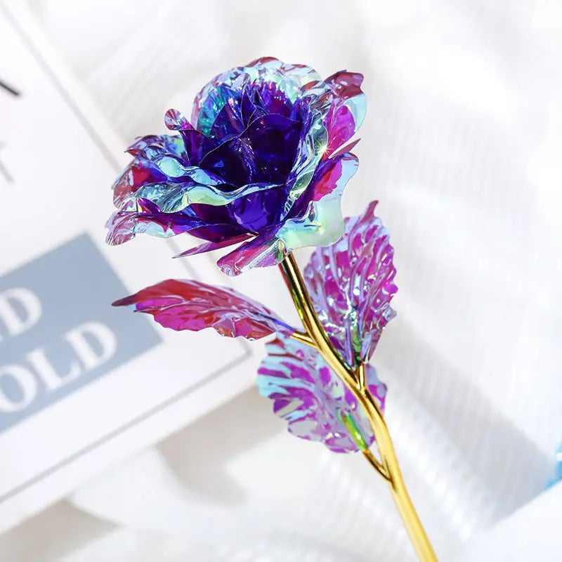 1Pcs Artificial Flower Foil Rose Flower Valentine'S Day Gifts 24k Golden Plated Gold Rose Lasts Forever Love Flower for Lover