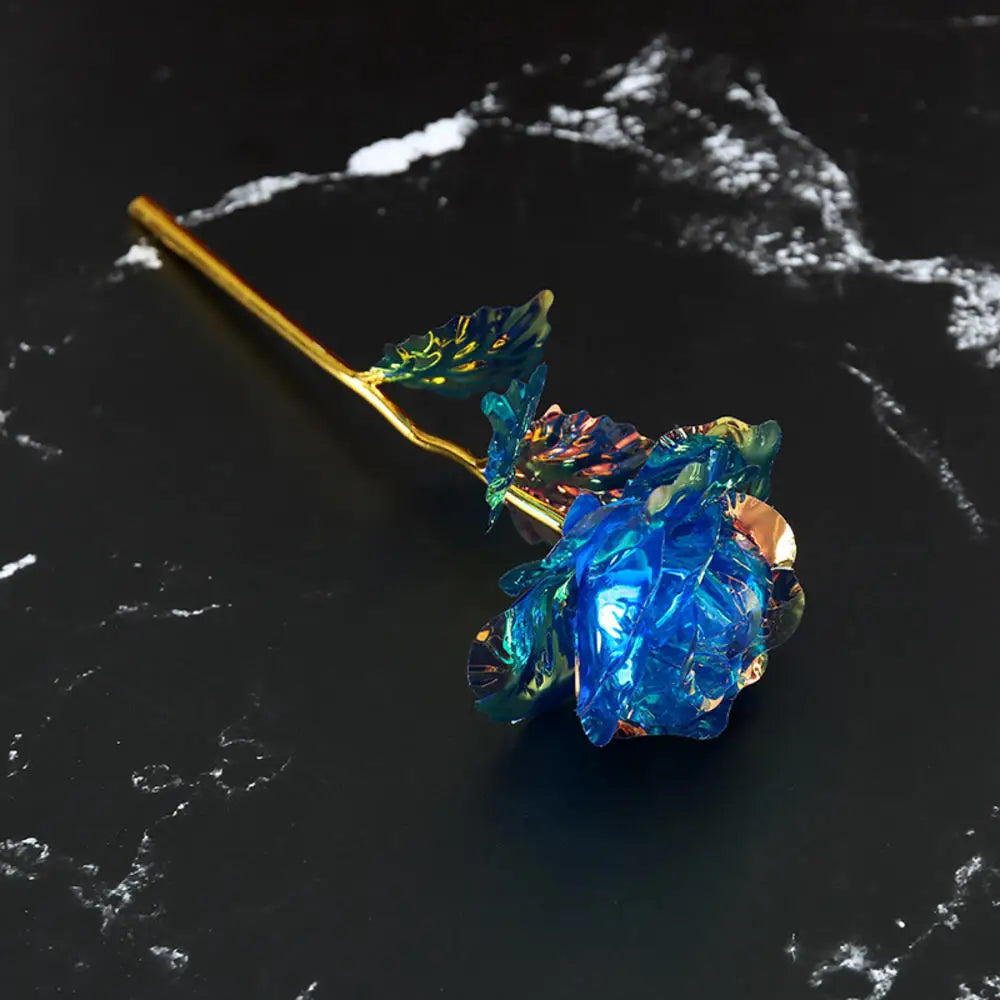 1Pcs Artificial Flower Foil Rose Flower Valentine'S Day Gifts 24k Golden Plated Gold Rose Lasts Forever Love Flower for Lover