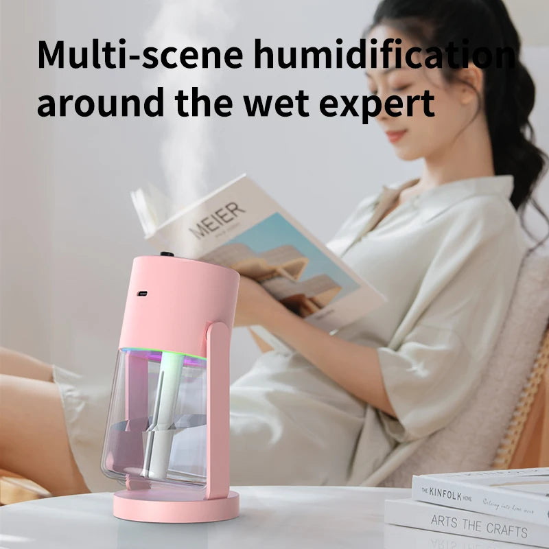 Creative Starry Sky Projection Humidifier Mini Rotating Car Air Humidifier with LED Light USB Electric Aroma Diffuser for Bedroo