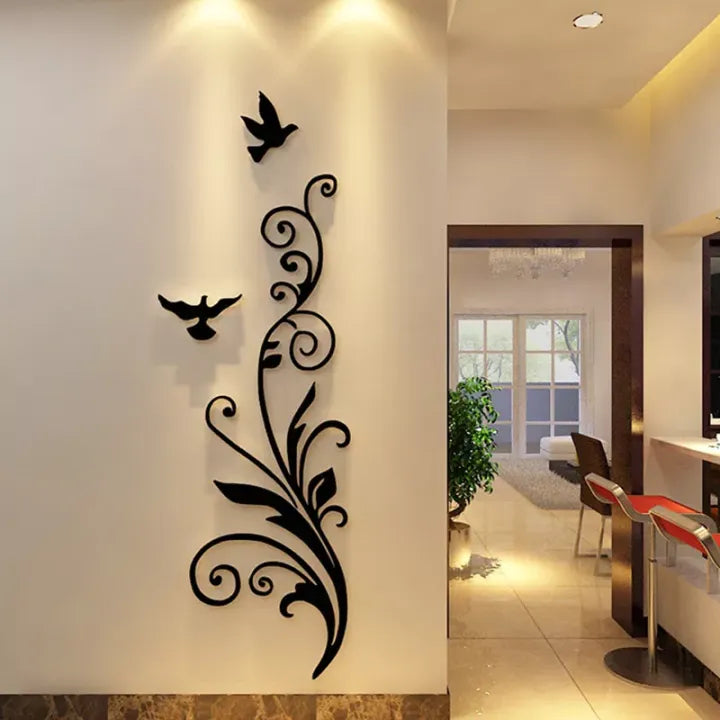 3D Wooden Three-Dimensional Decorative Wall Stickers Creative Happiness Bird Living Room Bedroom Entrance Door Wooden Wall Art & Decoration item
